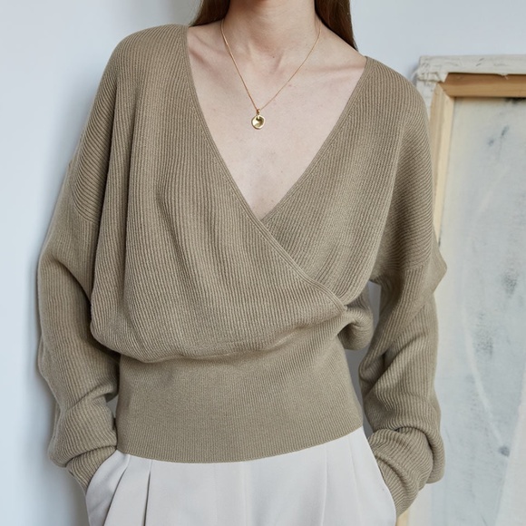 Pixie Market Best Selling Oat Wrap Sweater, size small - Picture 2 of 3